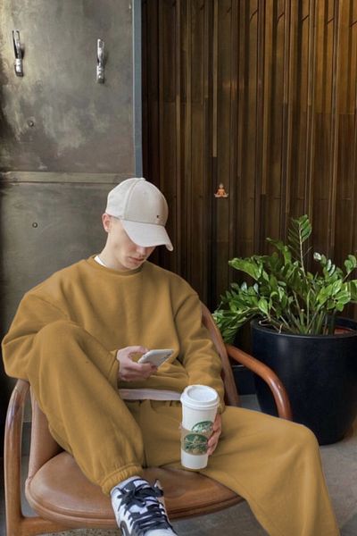 ruNadeS Σετ αθλητικής φόρμας Mink Basic - Φούτερ, Jogger Oversize, Crew Neck