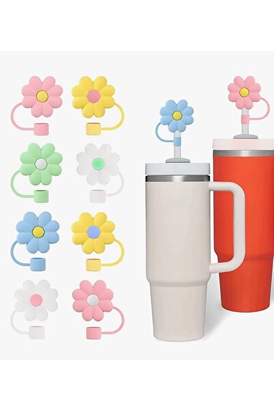 Yenigeldi 1 Piece 10mm Straw Stopper Floral Straw Cap Quencher Straw Stopper for Stanly