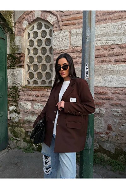 Rabury Butik Çengelli Kol Detaylı Blazer Ceket