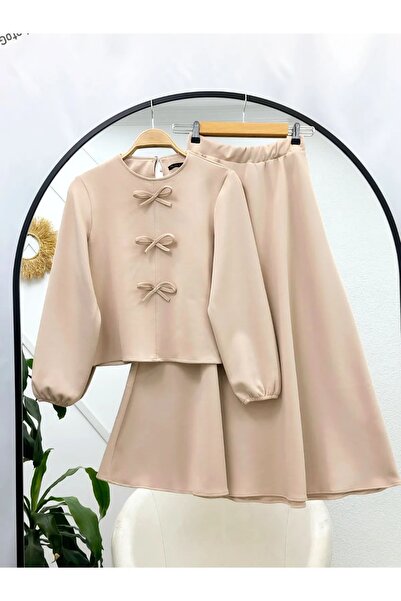 MODA TAY fiyonk detaylı etekli takım