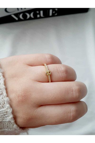 bijoux uniques Waterway Zircon Stone Letter S Adjustable Gold Ring
