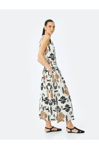 Koton Fusta de damă talie înaltă bej cu model 5SAK70050UW