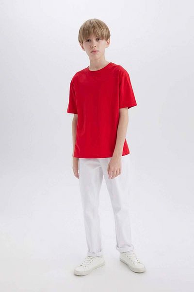 DeFacto Boy's Crew Neck Basic Solid Short Sleeve T-Shirt K1687A625Sm