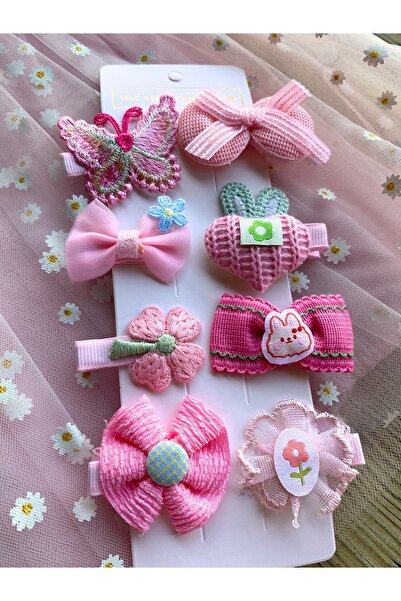 Little Trend Baby PEMBE 8'Lİ KLİPS TOKA SET