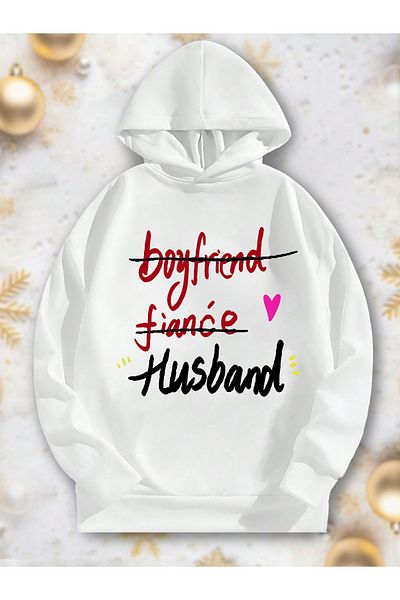 aynewmoda Valentine's Day Couples Printed Hooded Sweatshirt Hoodie - Trend