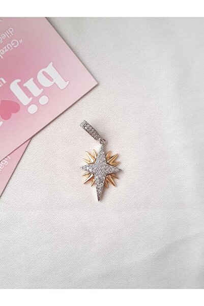 bijoux uniques Çelik Ajda Gold&Gümüş Kutup Yıldızlı Charm&Kolye Ucu