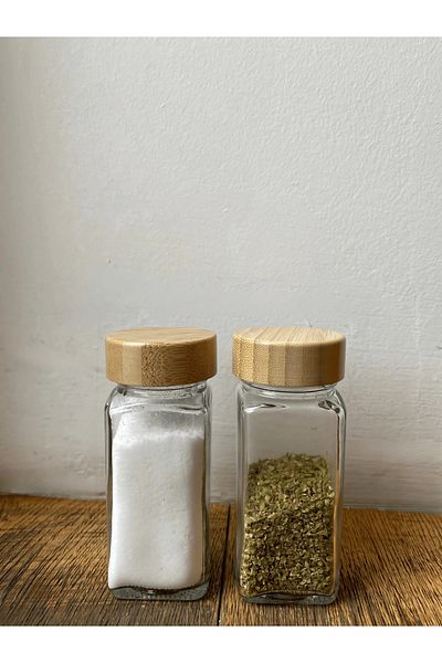 Serene Spaces Bamboo Spice Rack, Bamboo Salt Rack (Set of 2)