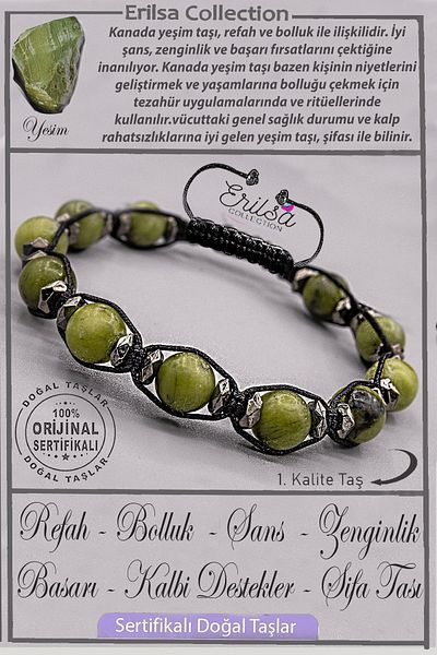 Erilsa Certified Real Aaa+ Quality Terahertz - Canadian Jade Stone Bracelet