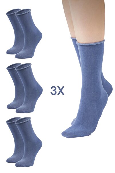 ZvM 3 perechi de șosete extra confortabile, fără elastic, fără sudură, indigo