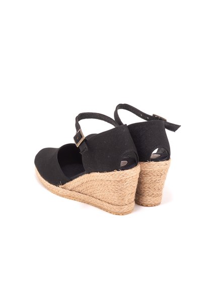 Star Tombis Real Handcrafted Ankle Strap Heel Open Linen Espadrille Wedge Heel Handmade