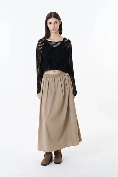 Quzu Etk00007 Model Beige Women's Skirt