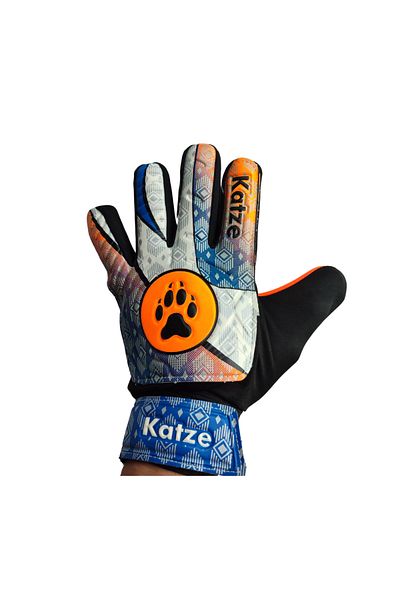 Katze قفاز حارس المرمى من اللاتكس باللون البرتقالي والأزرق