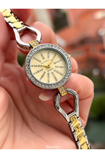 Almera 25 MM Kasa, GOLD-GÜMÜŞ Çelik Zincir Kordon Vintage , VIP Tasarım Kadın...