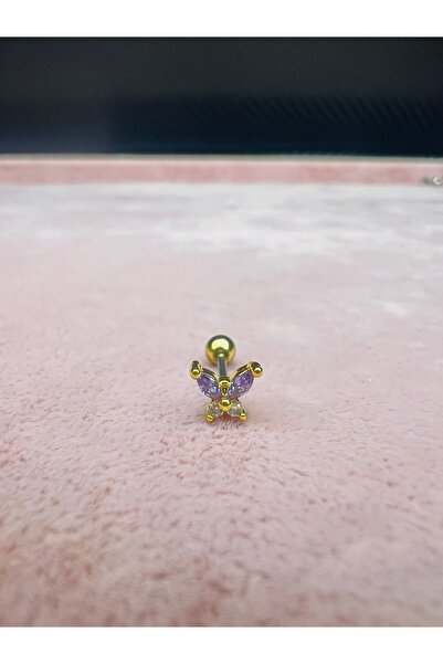 İKLİM BUTİK Cerrahi Çelik Gold Tragus Kıkırdak Piercing 10 MM