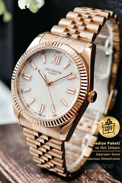 Lee Cooper Original Mother-of-Pearl Dial Full Rose Color Steel Women's Wristwatch