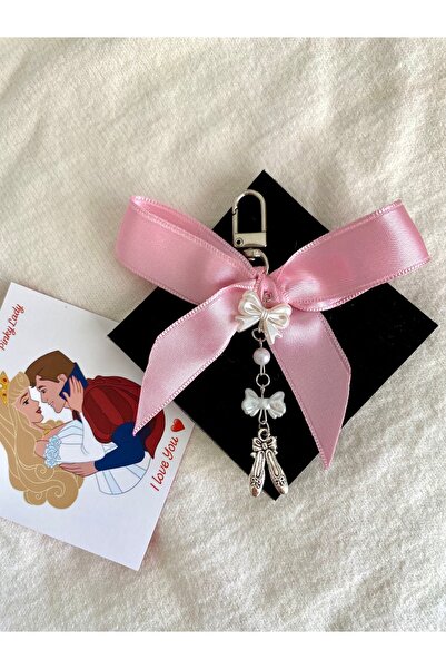 Pinky Lady Pembe kurdeleli balerin çanta aksesuarı