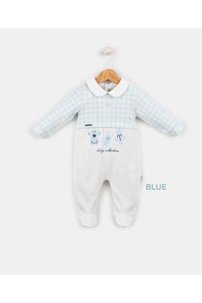 Butik Babydola Collared Back Snap Combed Cotton Jumpsuit