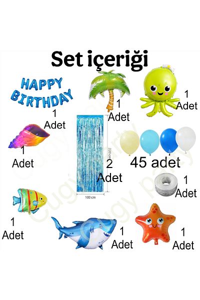 CUGY Ocean Creatures Concept Children's Birthday Party Set