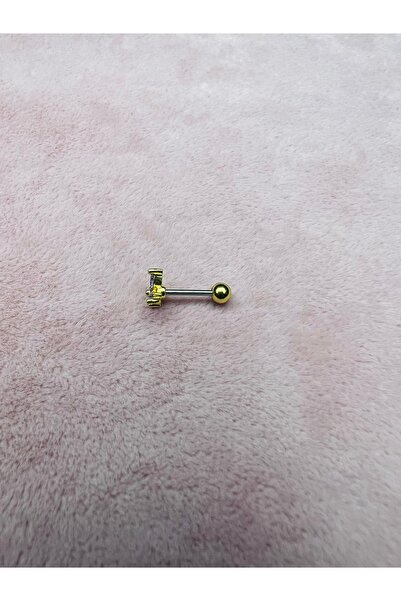 İKLİM BUTİK Cerrahi Çelik Gold Tragus Kıkırdak Piercing 10 MM