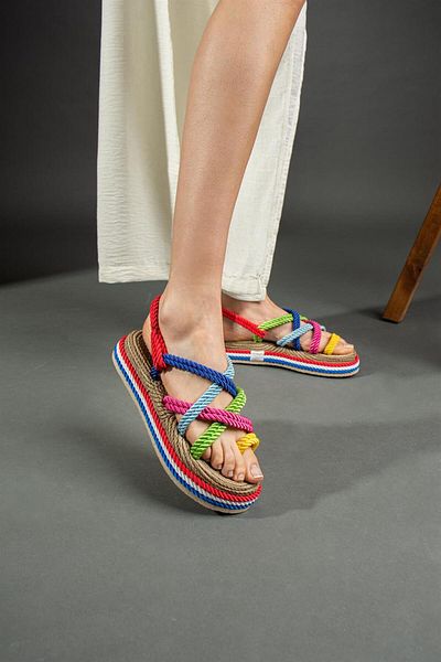 ShoeTek Women's Sandals Rope Flip Flops Marie Colorful