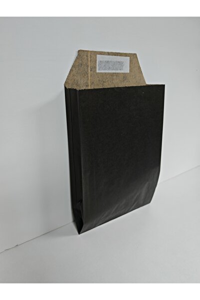 arminow SİYAH RENK BANTLI HEDİYE PAKETİ - KAĞIT HEDİYE POŞETİ - 15x21,5x4 CM - 10 ADET