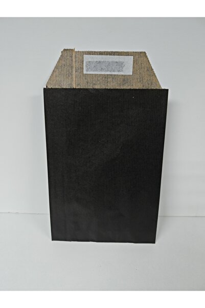 arminow SİYAH RENK BANTLI HEDİYE PAKETİ - KAĞIT HEDİYE POŞETİ - 15x21,5x4 CM - 10 ADET
