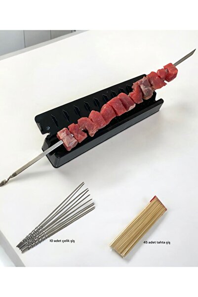 CAMPOUT Şişmatik Şiş Kebap Kalıbı Et Tavuk Ciğermatik 10,adet Paslanmaz Çelik...