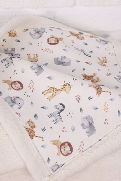 Junenext Baby Blanket 85X100 cm Sheep Hair and Muslin Blanket