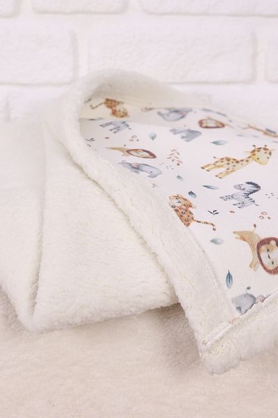 Junenext Baby Blanket 85X100 cm Sheep Hair and Muslin Blanket