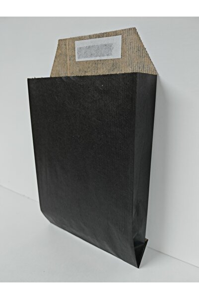 arminow SİYAH RENK BANTLI HEDİYE PAKETİ - KAĞIT HEDİYE POŞETİ - 15x21,5x4 CM - 10 ADET