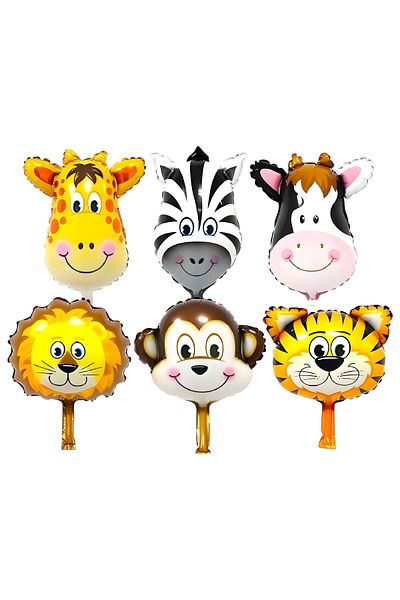 LOTUS PARTY Safari Γενέθλια Συγκέντρωση - 6 Τεμάχια Μπαλόνι Safari - 5 Τεμάχια Μπανέλα Safari - Χρυσό Ευτυχισμένα - 3 Ετών