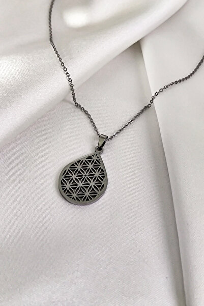 DİAVENTA TAKI VE AKSESUAR الصلب زهرة الحياة نمط لا تشويه قلادة