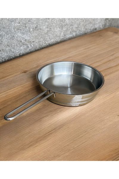 Vivaldi 24cm Induction Base Large Steel Frying Pan - Long Handle Frying Dining Pan