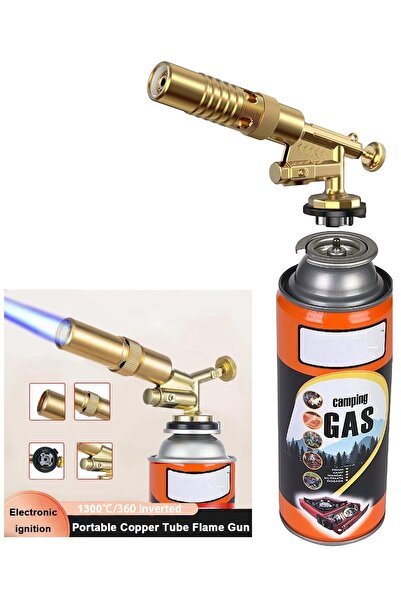 Depolife Tamirci Kaynakcı Pürmüzü Rüzgara Dayanıklı Kamp Gazı uyumlu Torch Çakmak Metal Başlığı ve Kamp Gazı