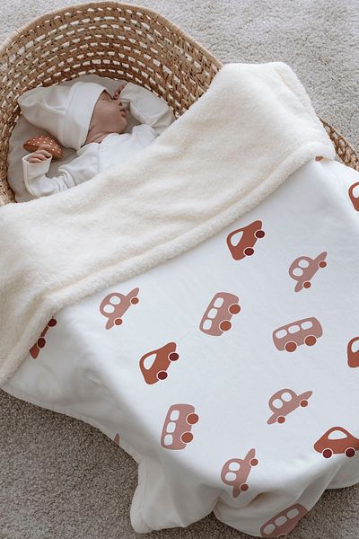Tuğba Kuğu Plush Double Face Blanket (80X120) - Iconic - Vintage Car