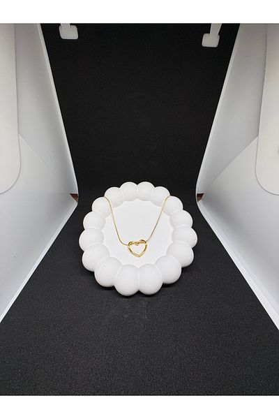 Fashion Jewellery Lover Necklace Gold Knot Heart Model Snake Chain Steel Stainless