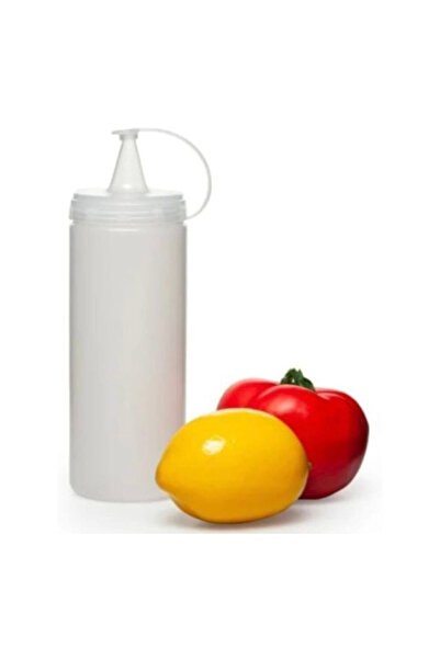 abnturk 2 Adet 700Ml Plastik Şeffaf Yağdanlık Sosluk Ketçap Mayonezlik Hardallık