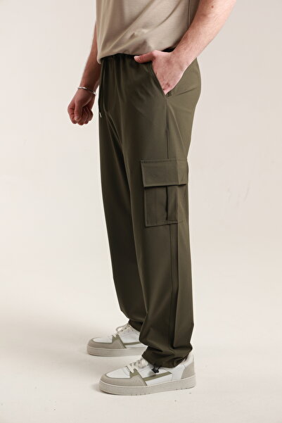 TKT Erkek Paraşüt Kumaş Baggy Pantolon Komando Cepli Paça Ayarlanabilir Klipsli