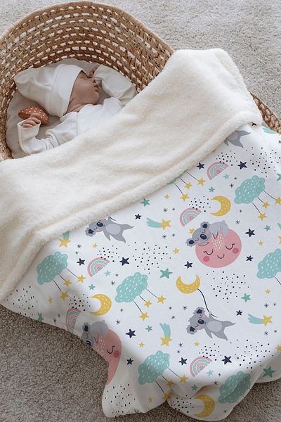Tuğba Kuğu Plush Double Face Blanket (80X120) - Iconic - Sleepy Koala