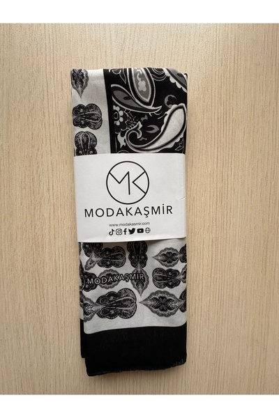 Modakaşmir Silky Soft Ethnic Cotton Shawl with Border