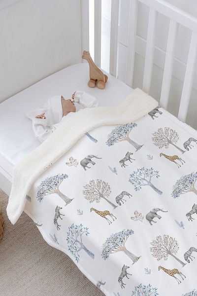 Tuğba Kuğu Plush Double Face Blanket (80X120) - Limited 21 - Safari