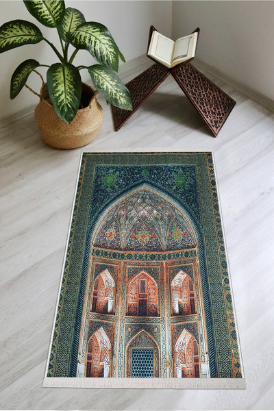 Modern home Diz Ağrıtmaz Süngerli Kalın Tüylü Seccade Yumuşak Seccade