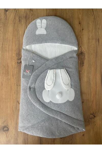 Mini Chics قماط أطفال مطرز على شكل أذن أرنب 71×40