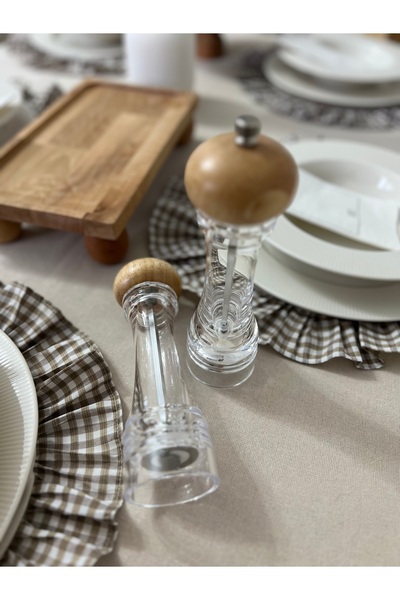 Mirilliahome 2li Bambu Kapaklı Akrilik Tuz Ve Karabiber Değirmeni - Tuz Karab...