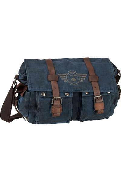 Greenburry Umhängetasche Vintage Aviator 5898 Messenger Çanta Mavi Baskı