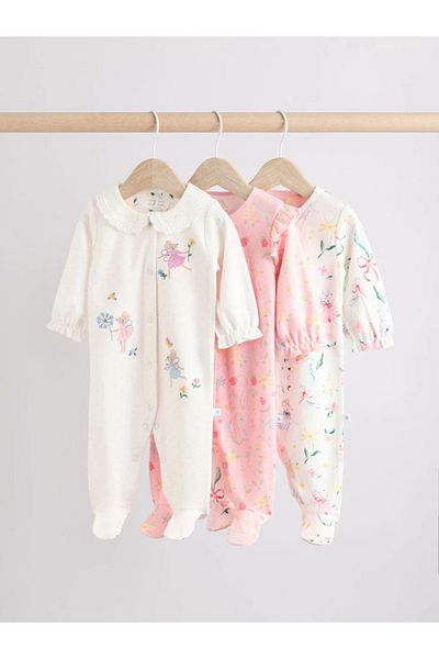 Next Baby طقم أكياس نوم مكونة من 3 قطع من القطن العضوي بنسبة 100% باللون الوردي - ALYE18356