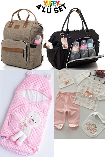 pjishop Yuppy 4'lü Set (BEBEK SIRT VE OMUZ ÇANTASI, HASTANE ÇIKIŞI, NOHUT KUN...
