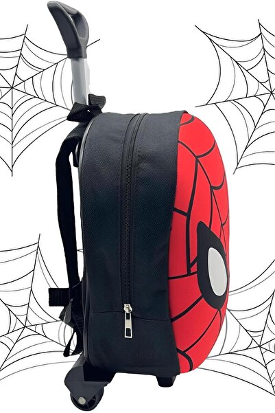 Uniquerrs Spiderman Printed Squeegee Kindergarten Nursery 2-6 Years Old Eva Fabric Wheeled Suitcase Backpack and School Bag