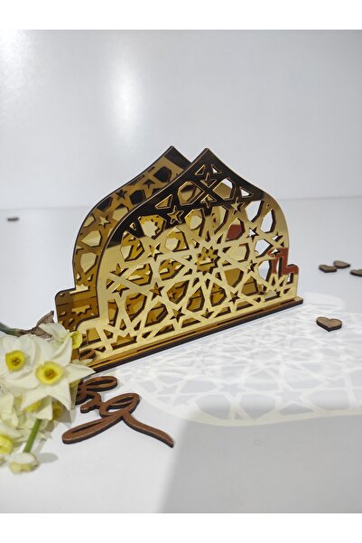 aycut DESENLİ ALTIN GOLD PLEKSİLİ RAMAZANA ÖZEL MASA ÜSTÜ PEÇETELİK