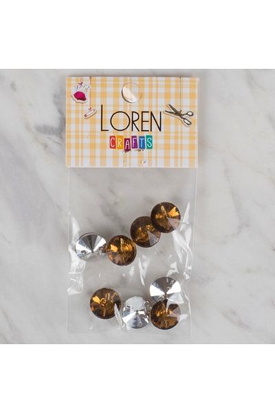 Hangora Loren Crafts 8-Piece Brown Button Set - 208